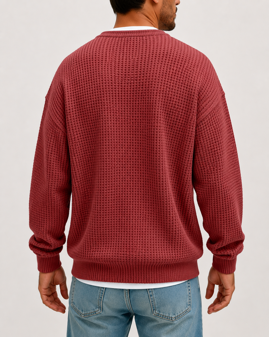 Camiseta cómoda de tejido gofrado con capas