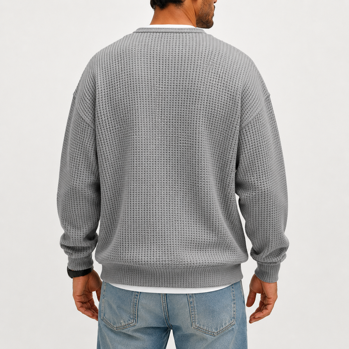 Camiseta cómoda de tejido gofrado con capas