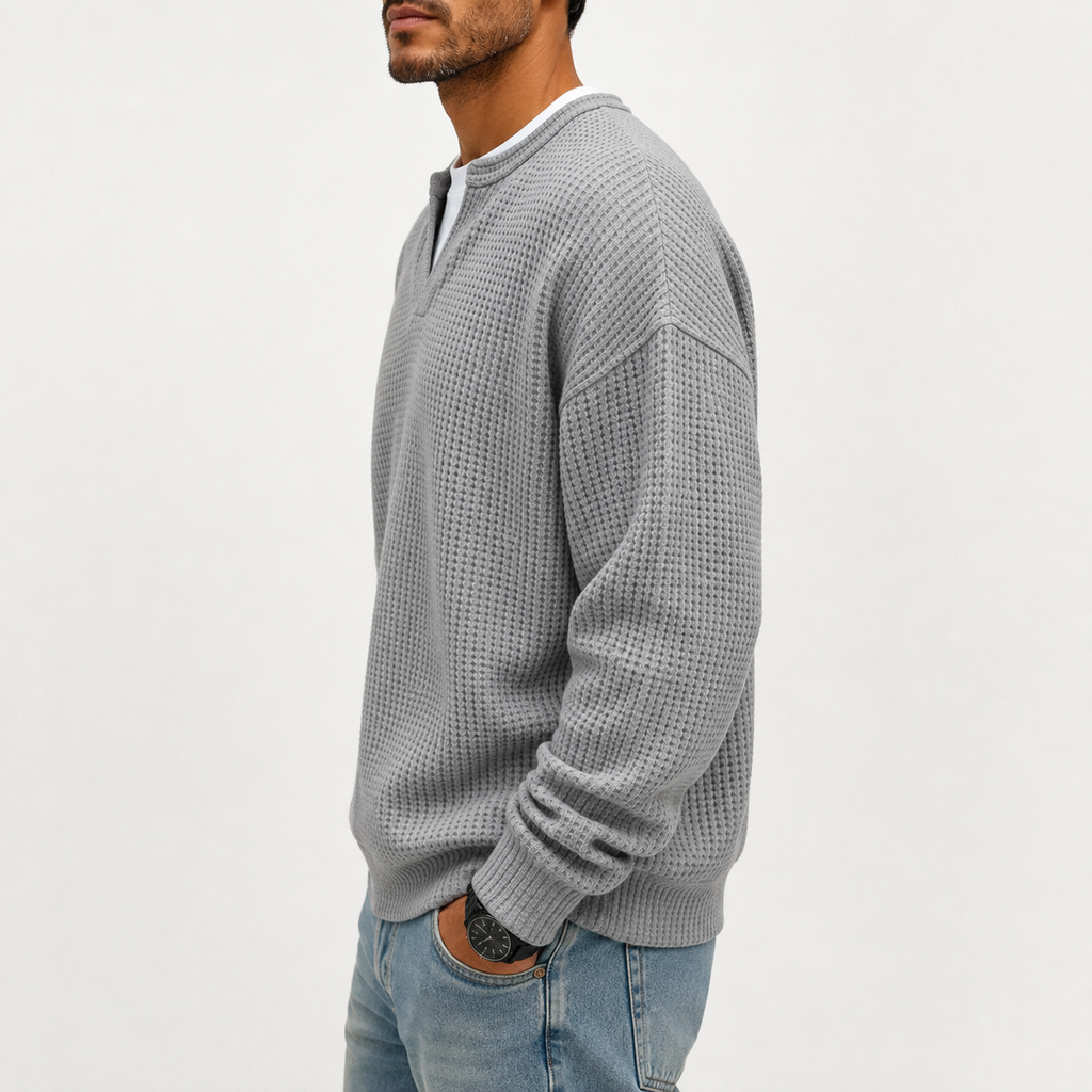 Camiseta cómoda de tejido gofrado con capas