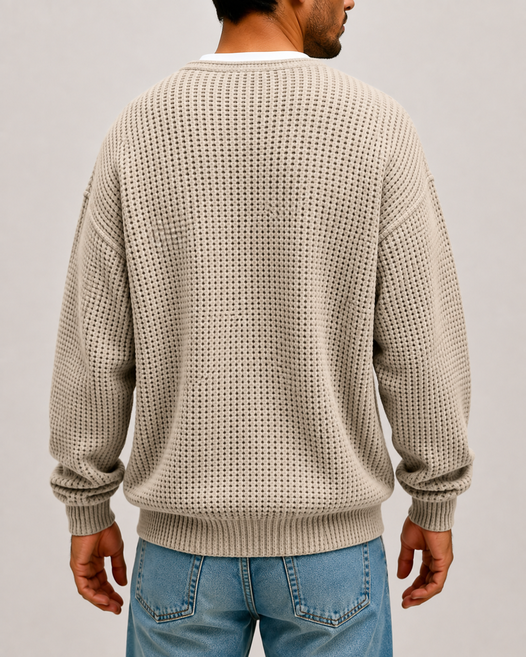 Camiseta cómoda de tejido gofrado con capas