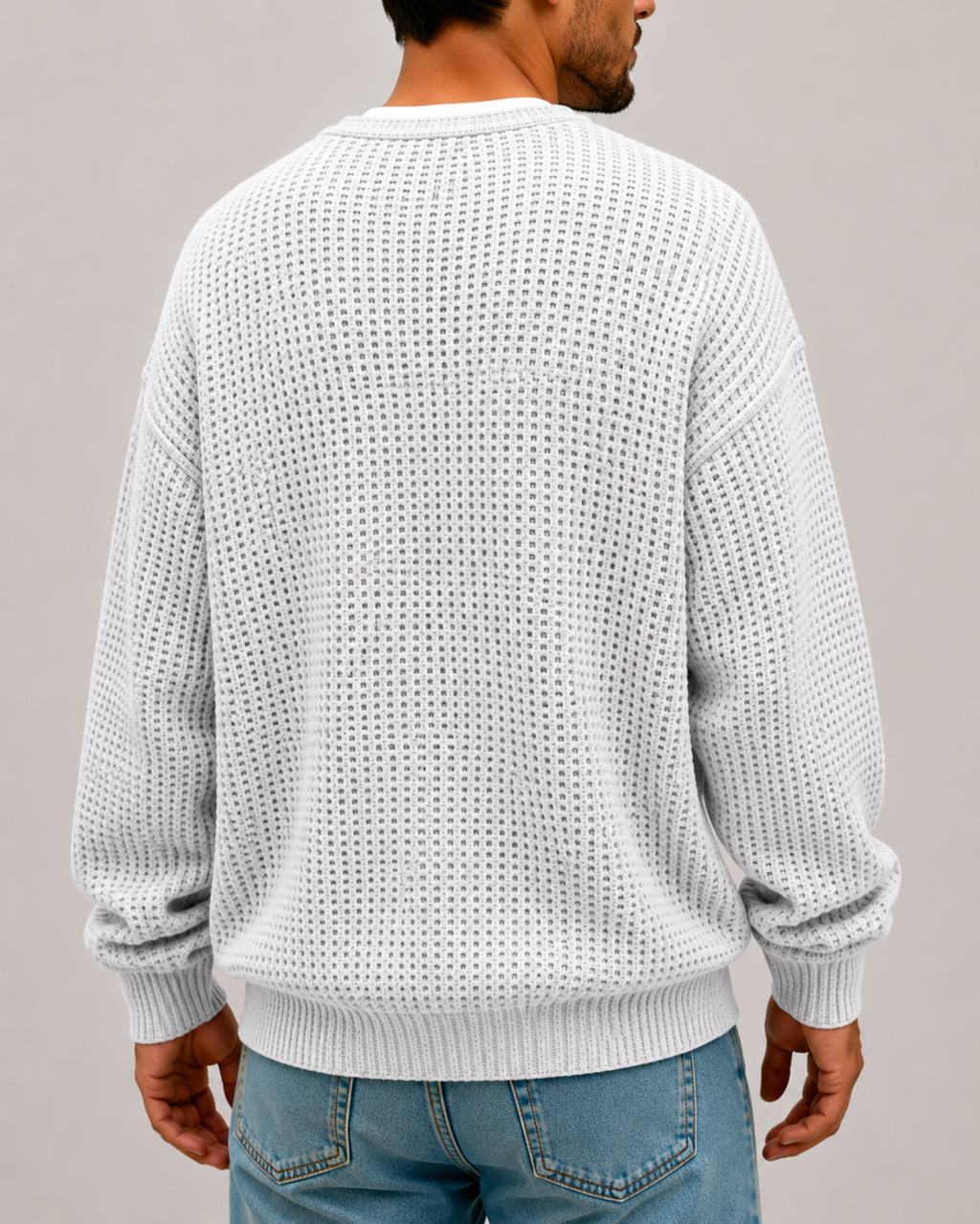 Camiseta cómoda de tejido gofrado con capas