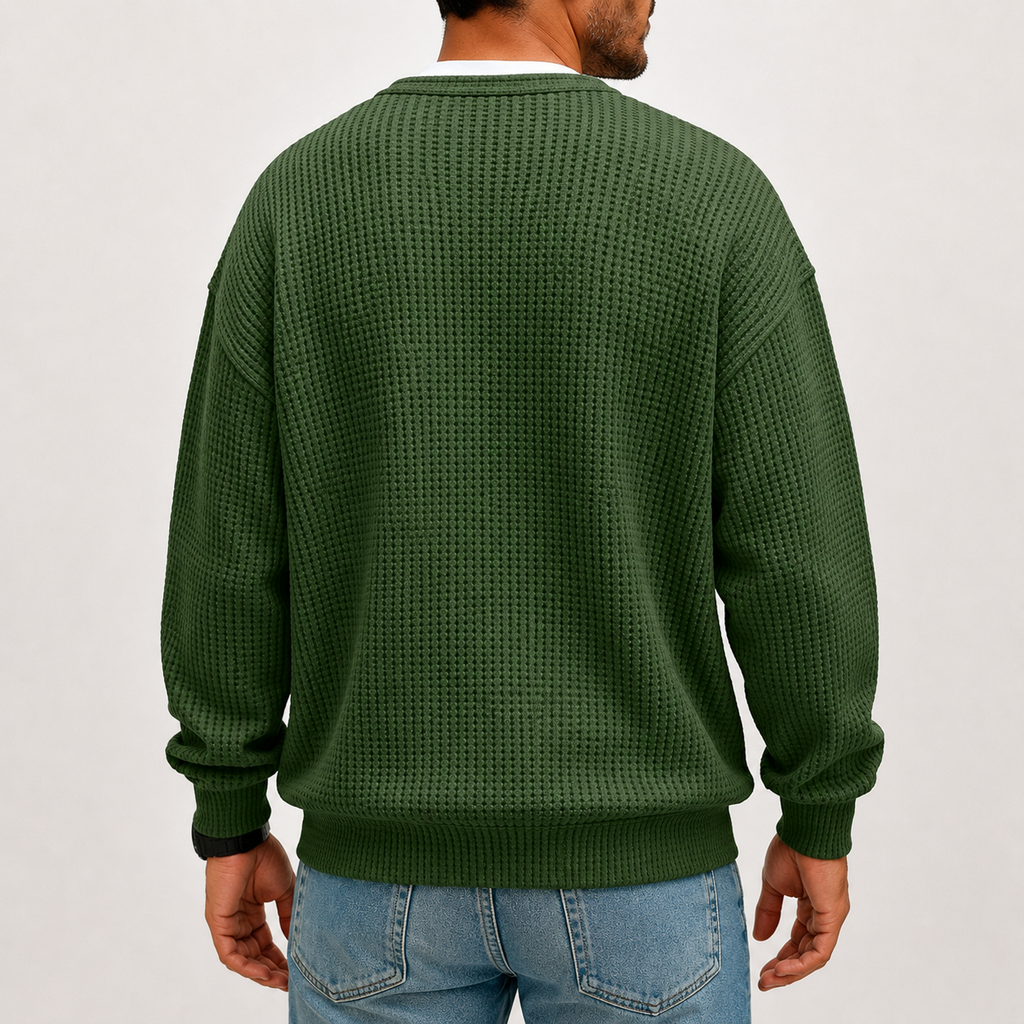 Camiseta cómoda de tejido gofrado con capas