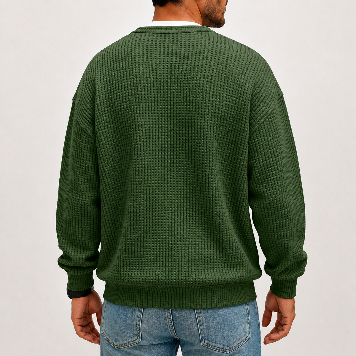 Camiseta cómoda de tejido gofrado con capas
