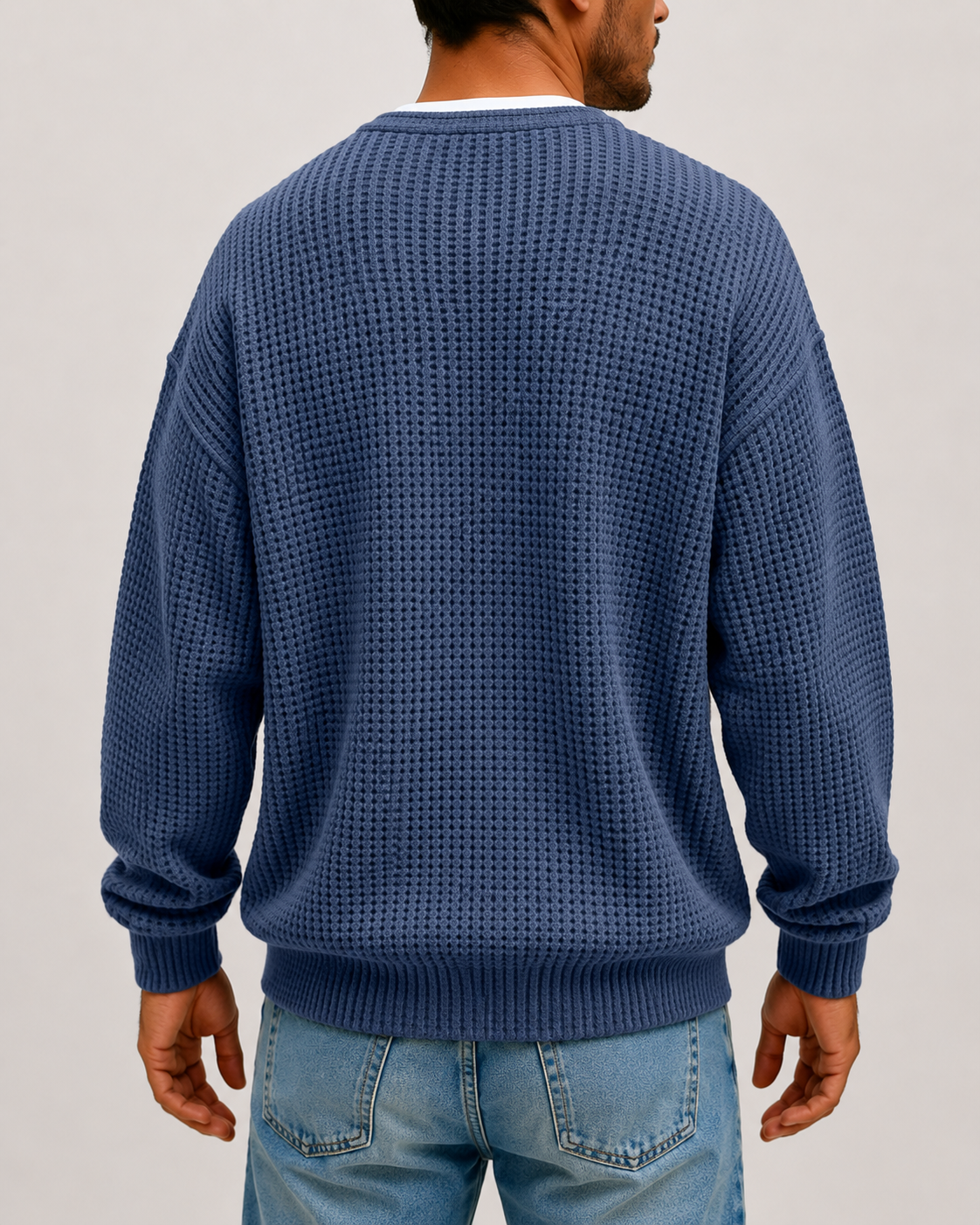 Camiseta cómoda de tejido gofrado con capas