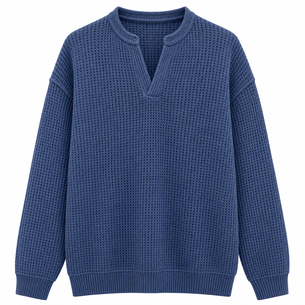 Camiseta cómoda de tejido gofrado con capas