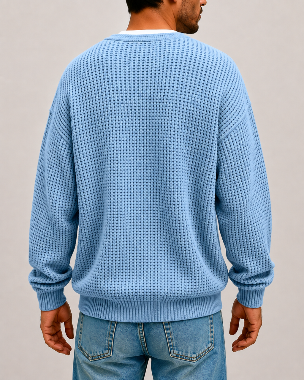 Camiseta cómoda de tejido gofrado con capas