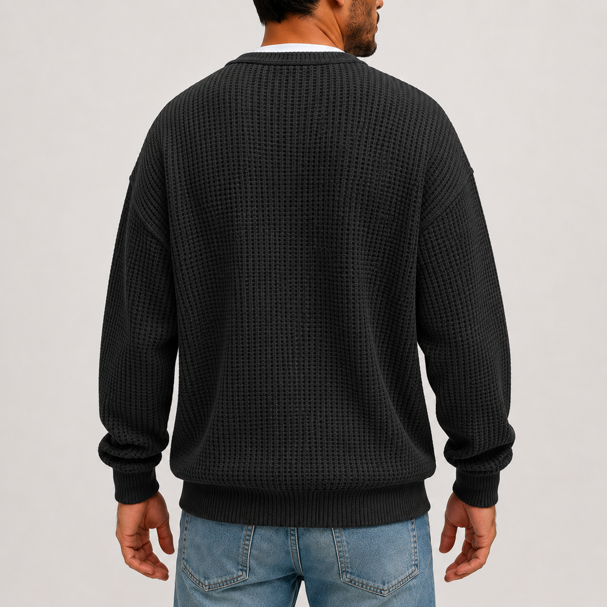 Camiseta cómoda de tejido gofrado con capas