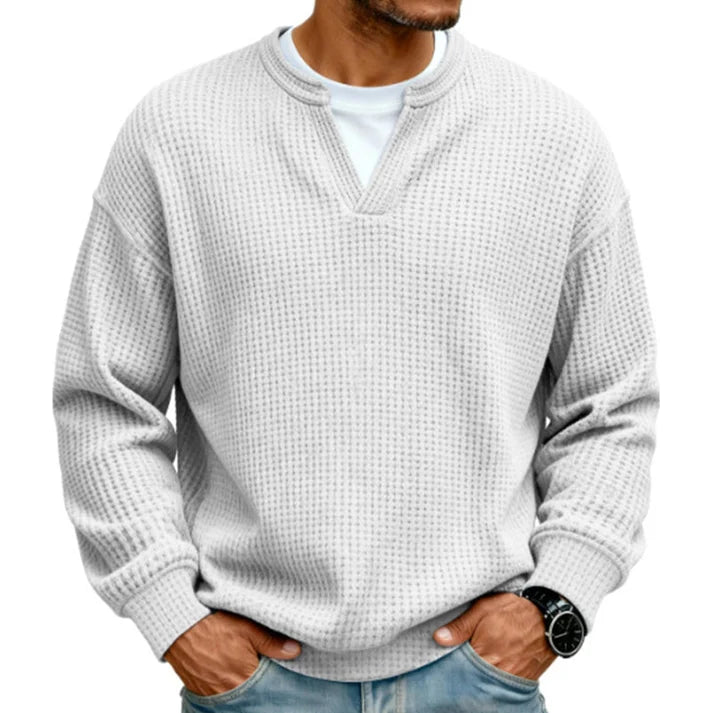 Camiseta cómoda de tejido gofrado con capas