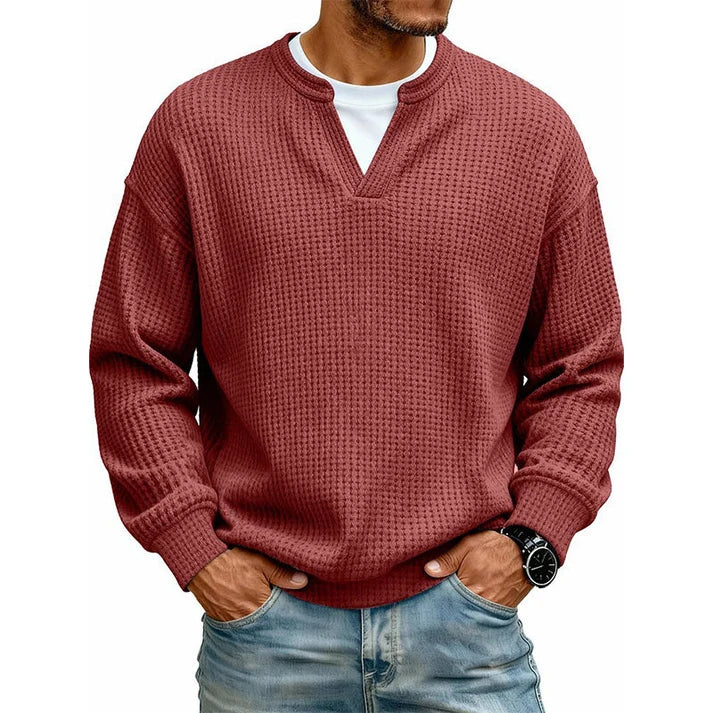 Camiseta cómoda de tejido gofrado con capas