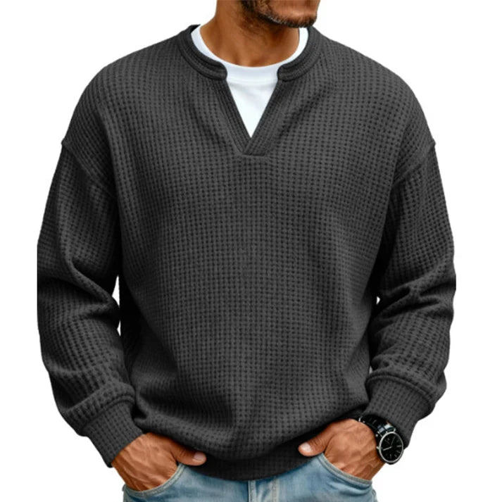 Camiseta cómoda de tejido gofrado con capas