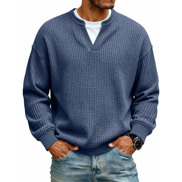 Camiseta cómoda de tejido gofrado con capas