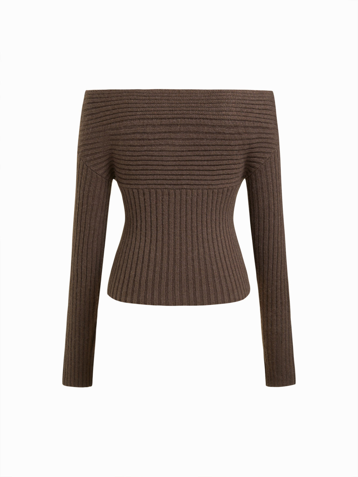 Knit V-neck Long Sleeve Twist Top
