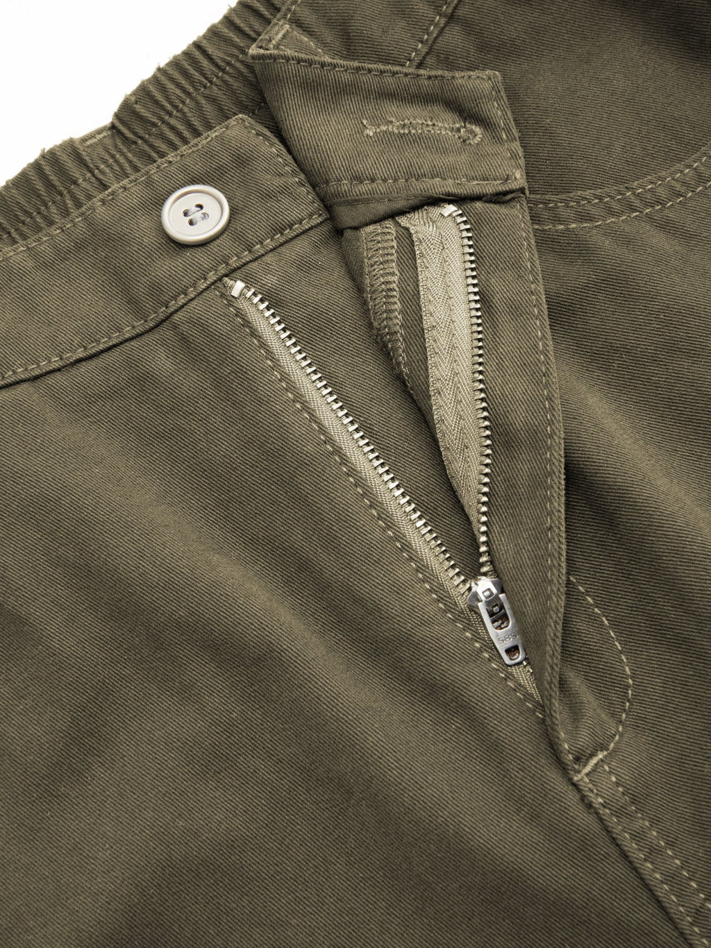 Cotton-blend Mid Rise Pocket Barrel-leg Trousers