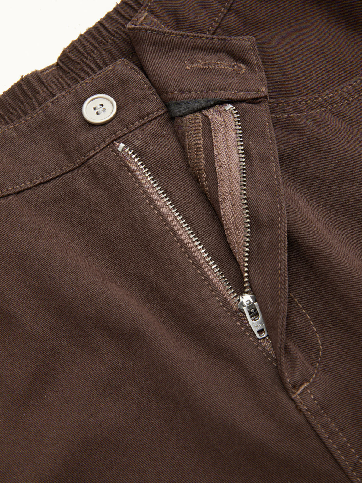 Cotton-blend Mid Rise Pocket Barrel-leg Trousers