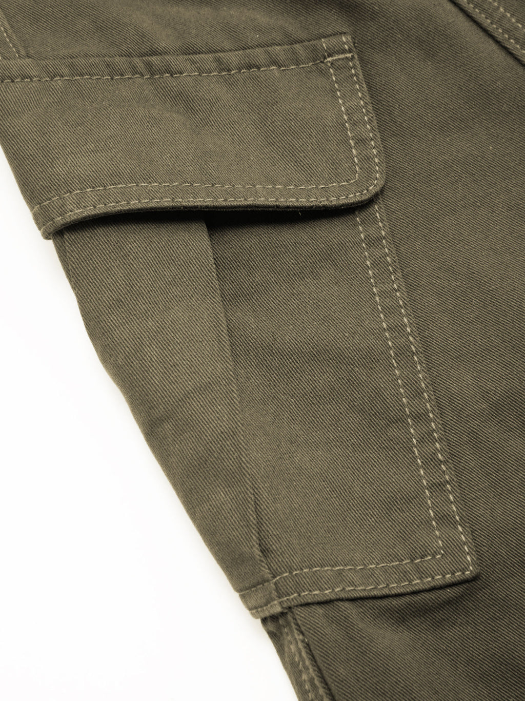 Cotton-blend Mid Rise Pocket Barrel-leg Trousers