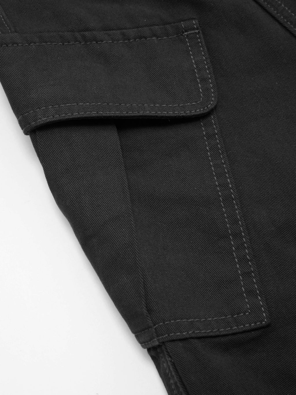 Cotton-blend Mid Rise Pocket Barrel-leg Trousers