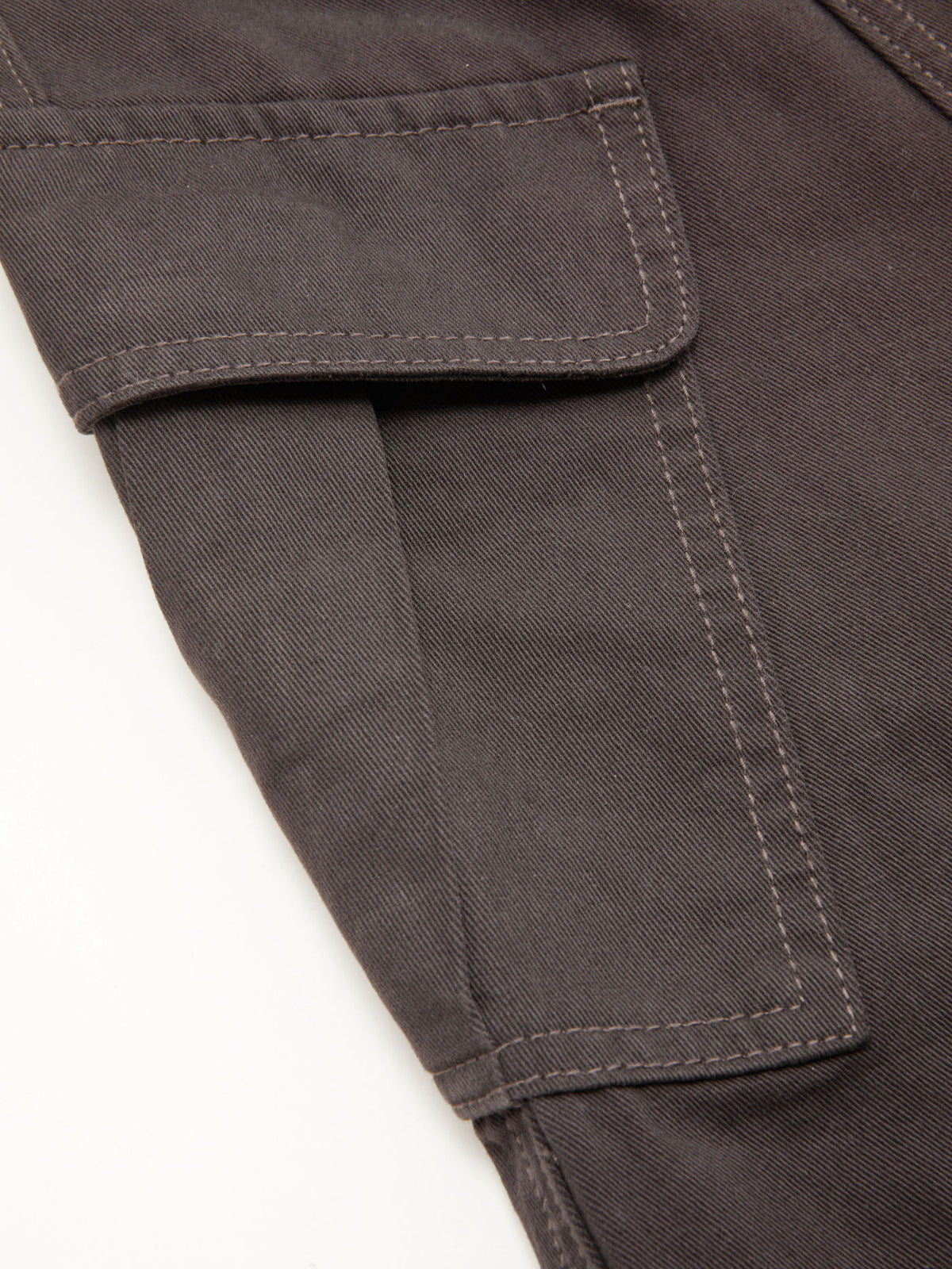 Cotton-blend Mid Rise Pocket Barrel-leg Trousers