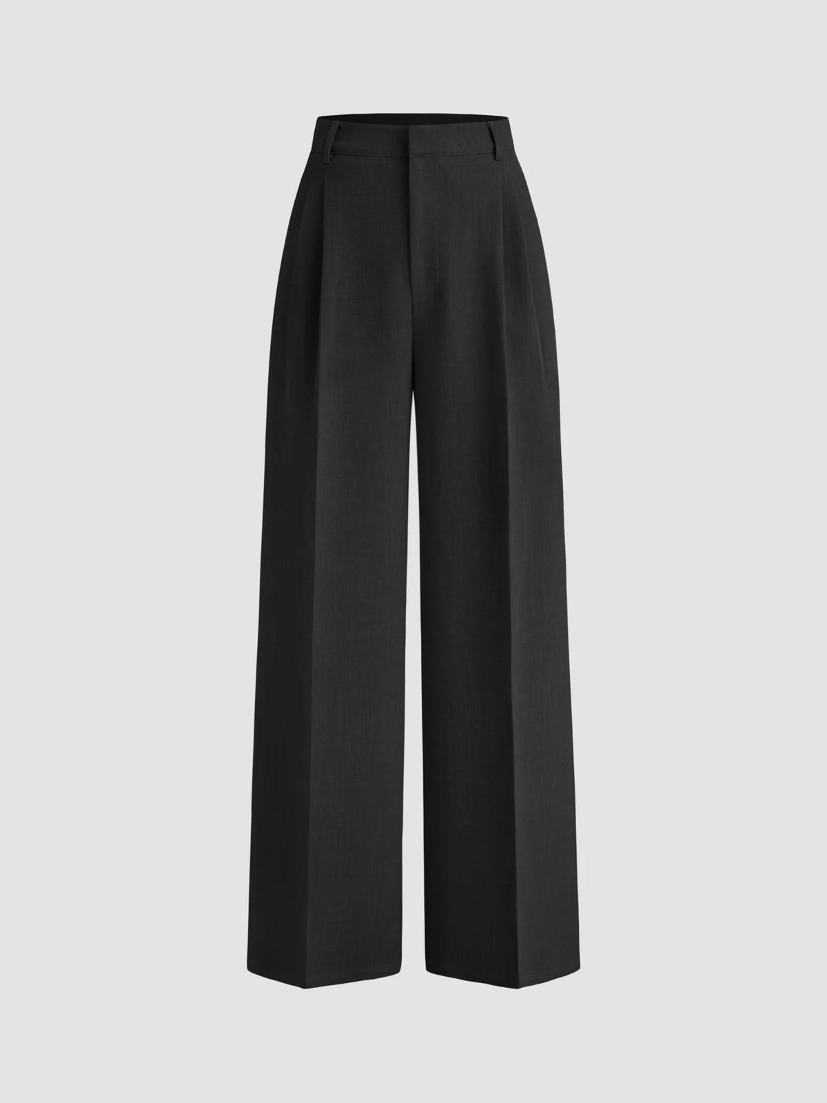 Mid Rise Pleated Wide Leg Trousers