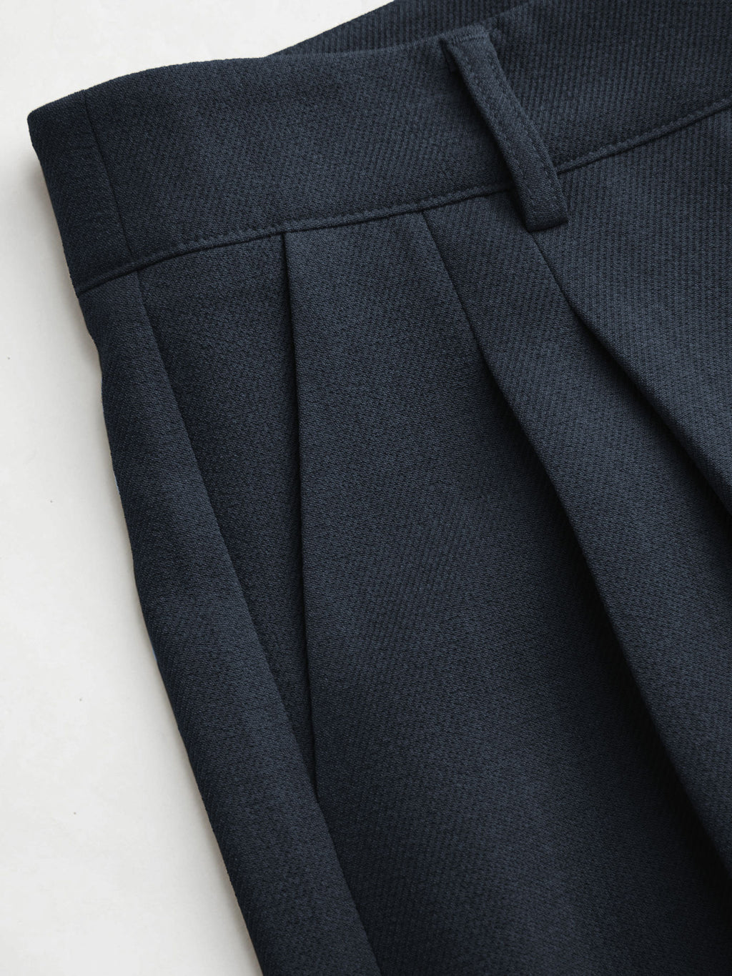 Mid Rise Pleated Wide Leg Trousers