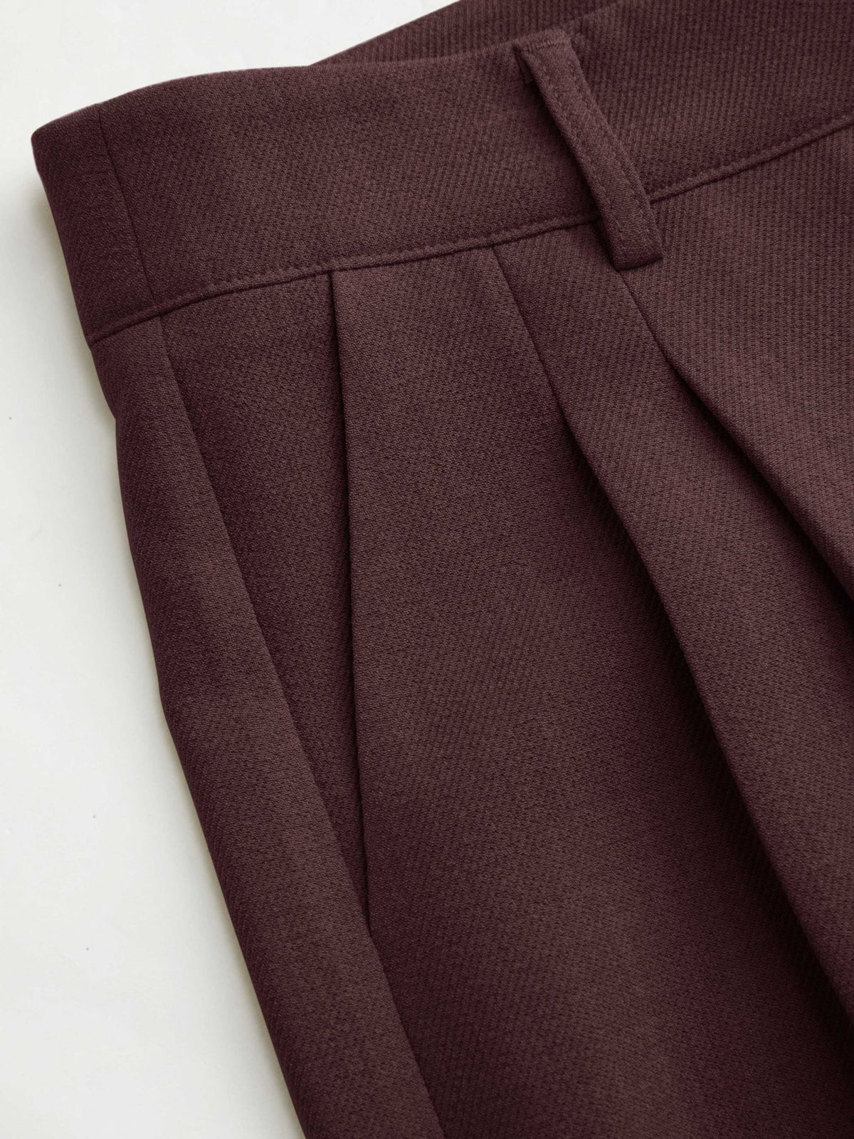 Mid Rise Pleated Wide Leg Trousers