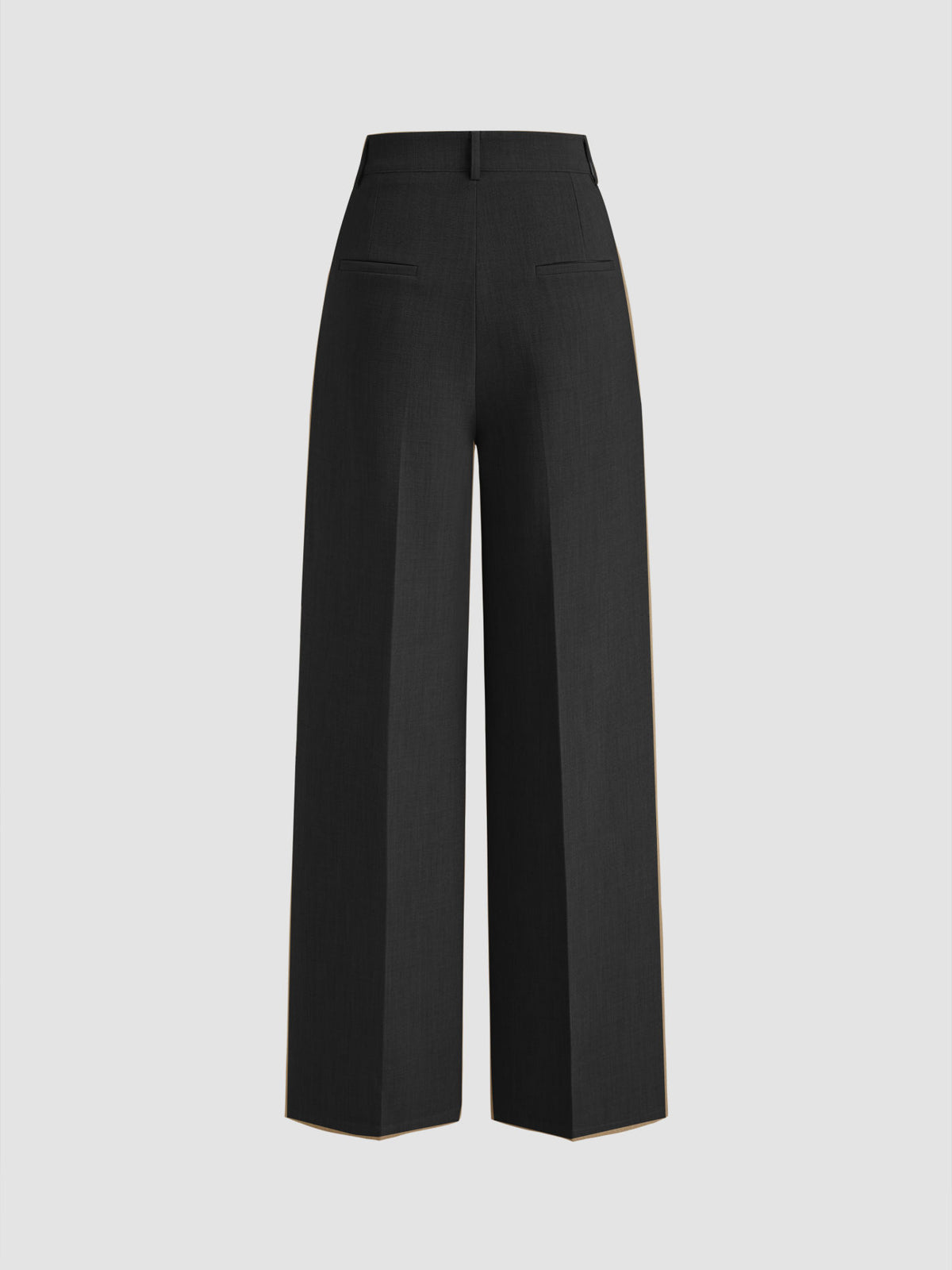 Mid Rise Pleated Wide Leg Trousers