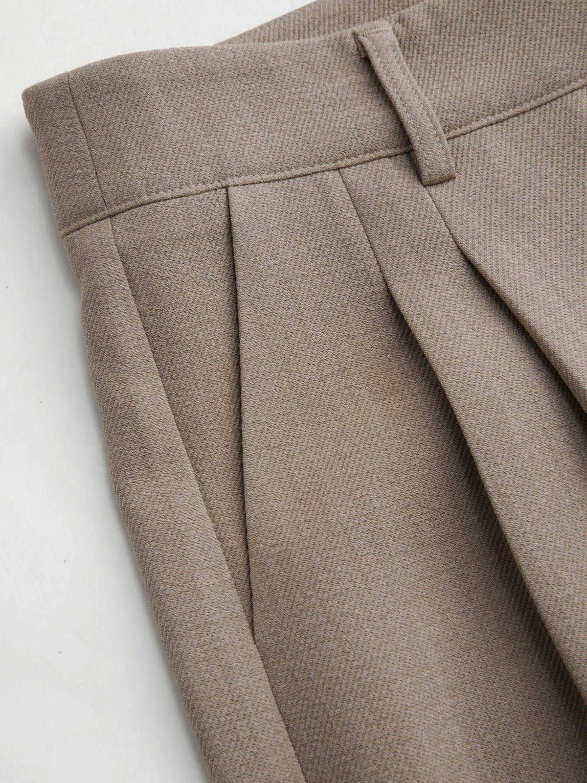 Mid Rise Pleated Wide Leg Trousers