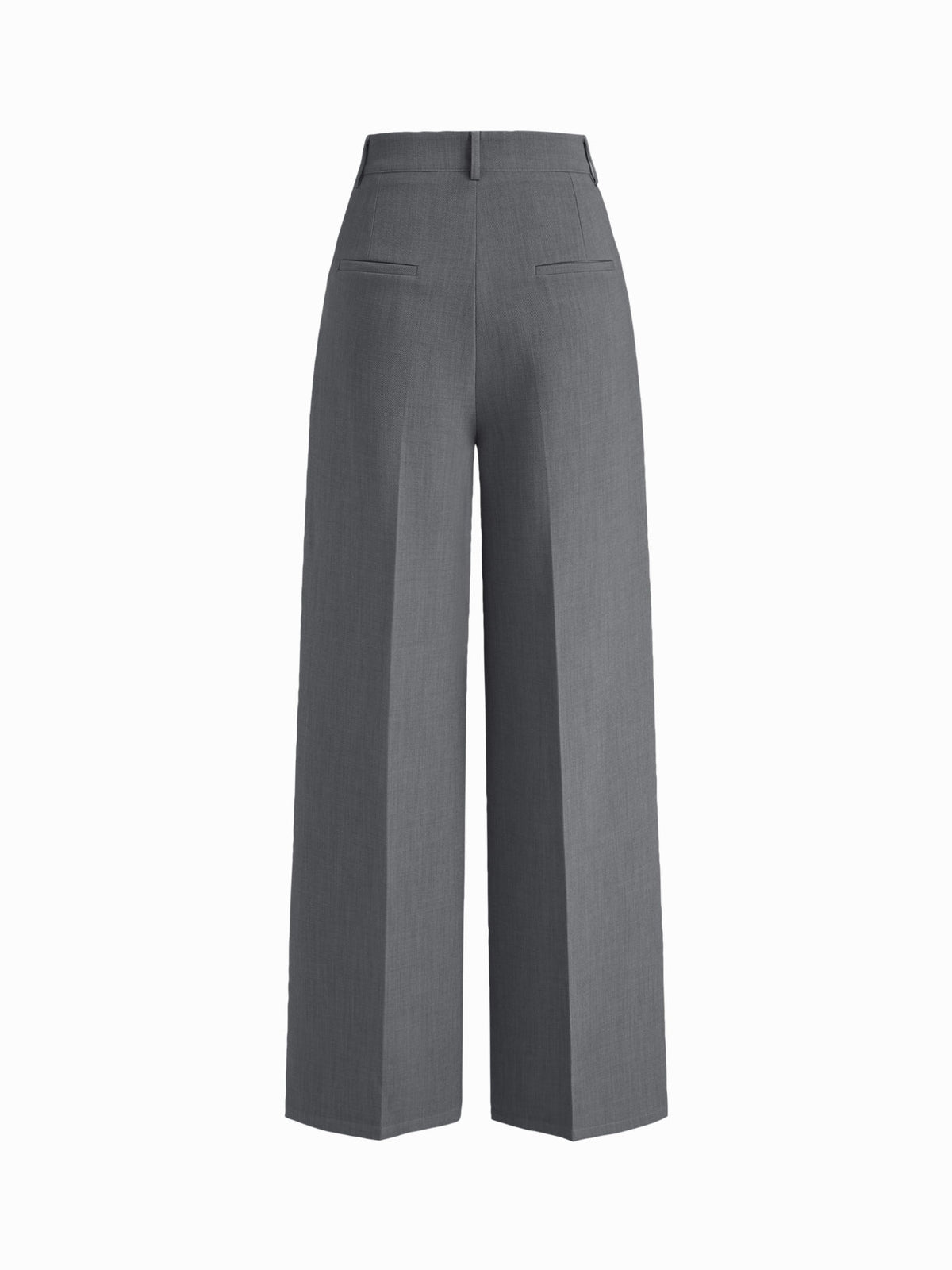 Mid Rise Pleated Wide Leg Trousers