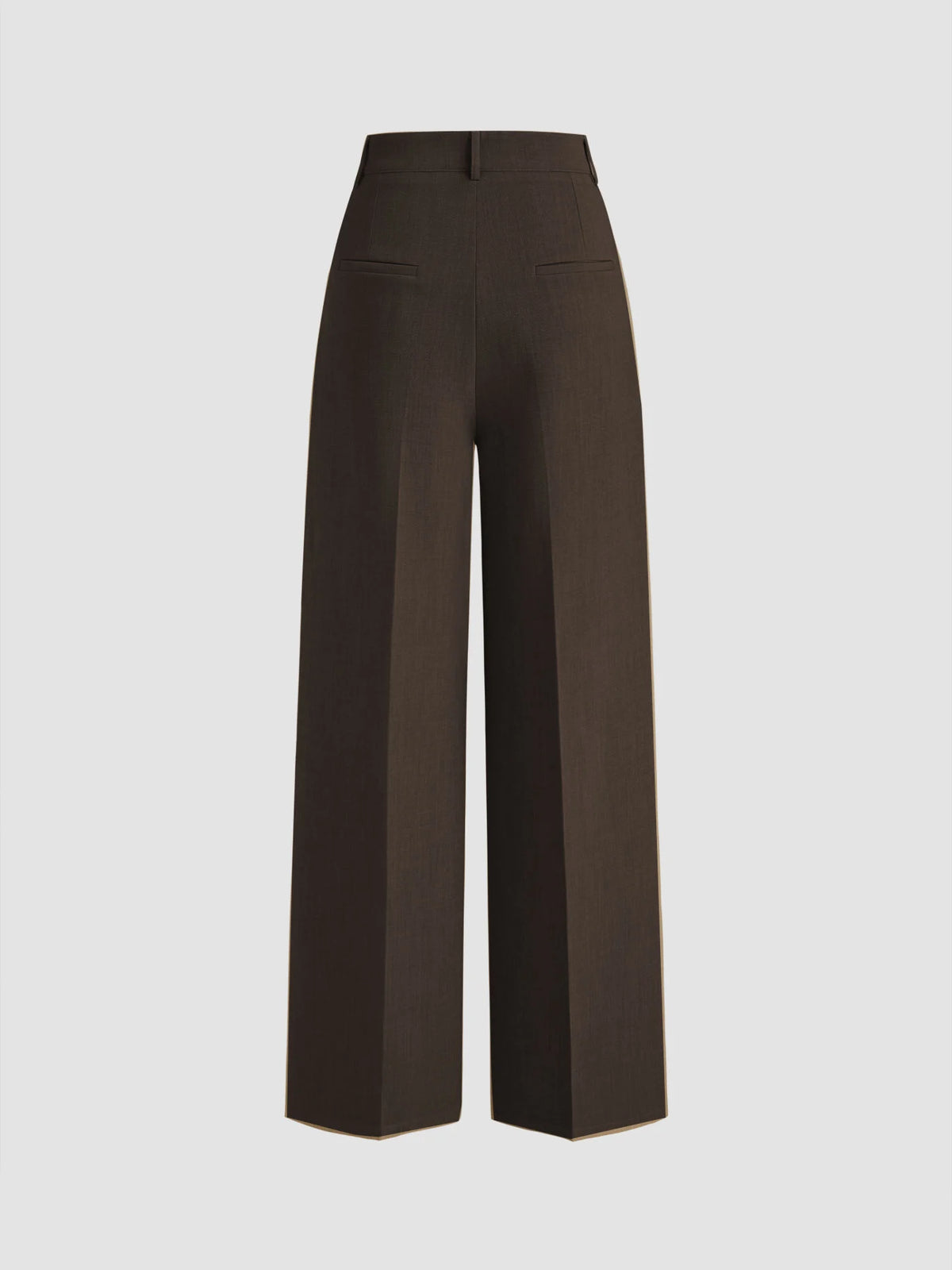 Mid Rise Pleated Wide Leg Trousers