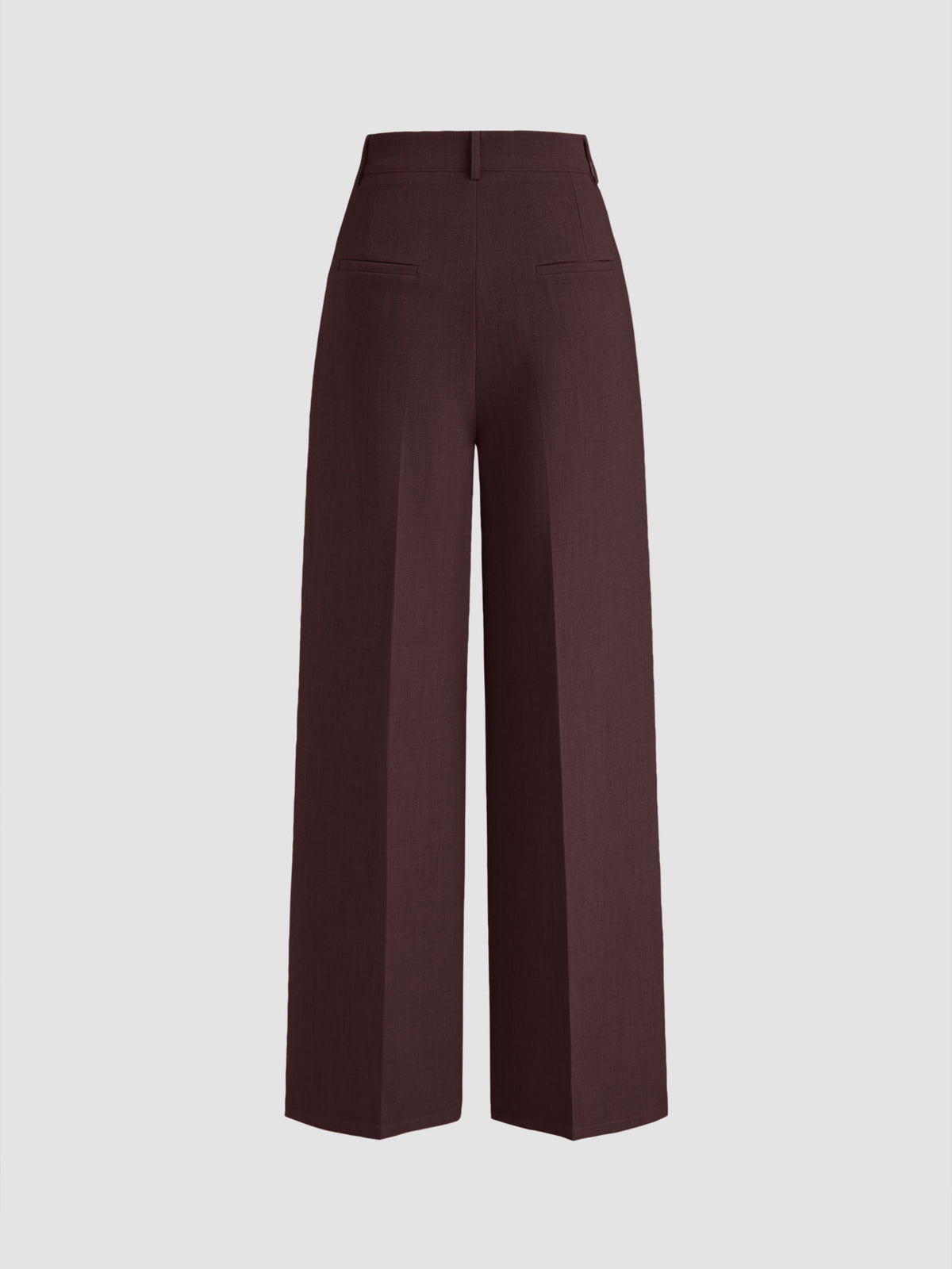 Mid Rise Pleated Wide Leg Trousers