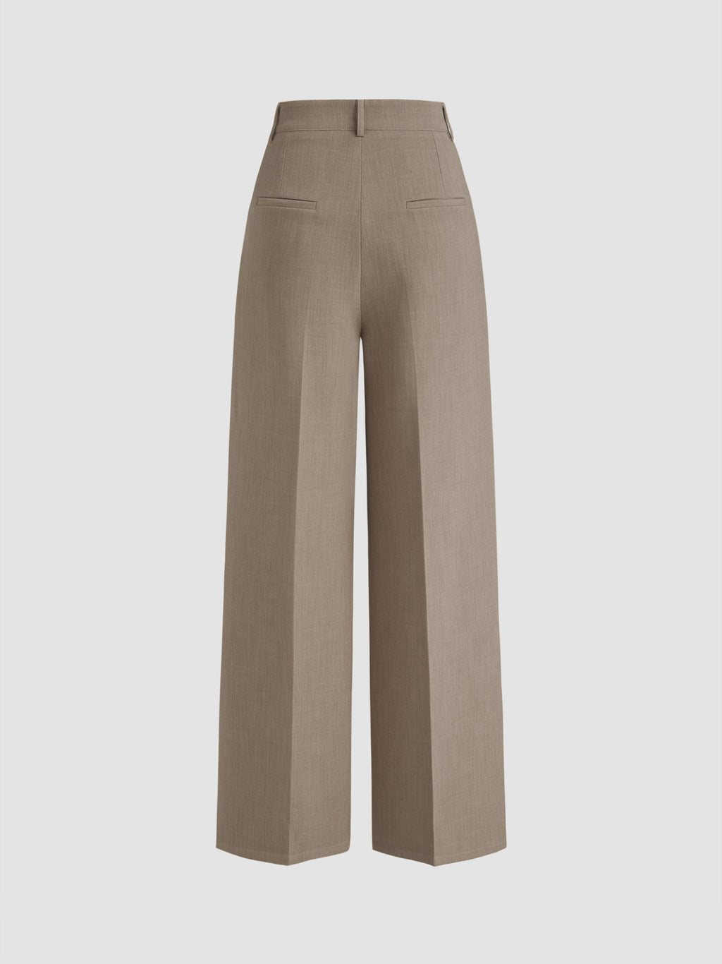 Mid Rise Pleated Wide Leg Trousers