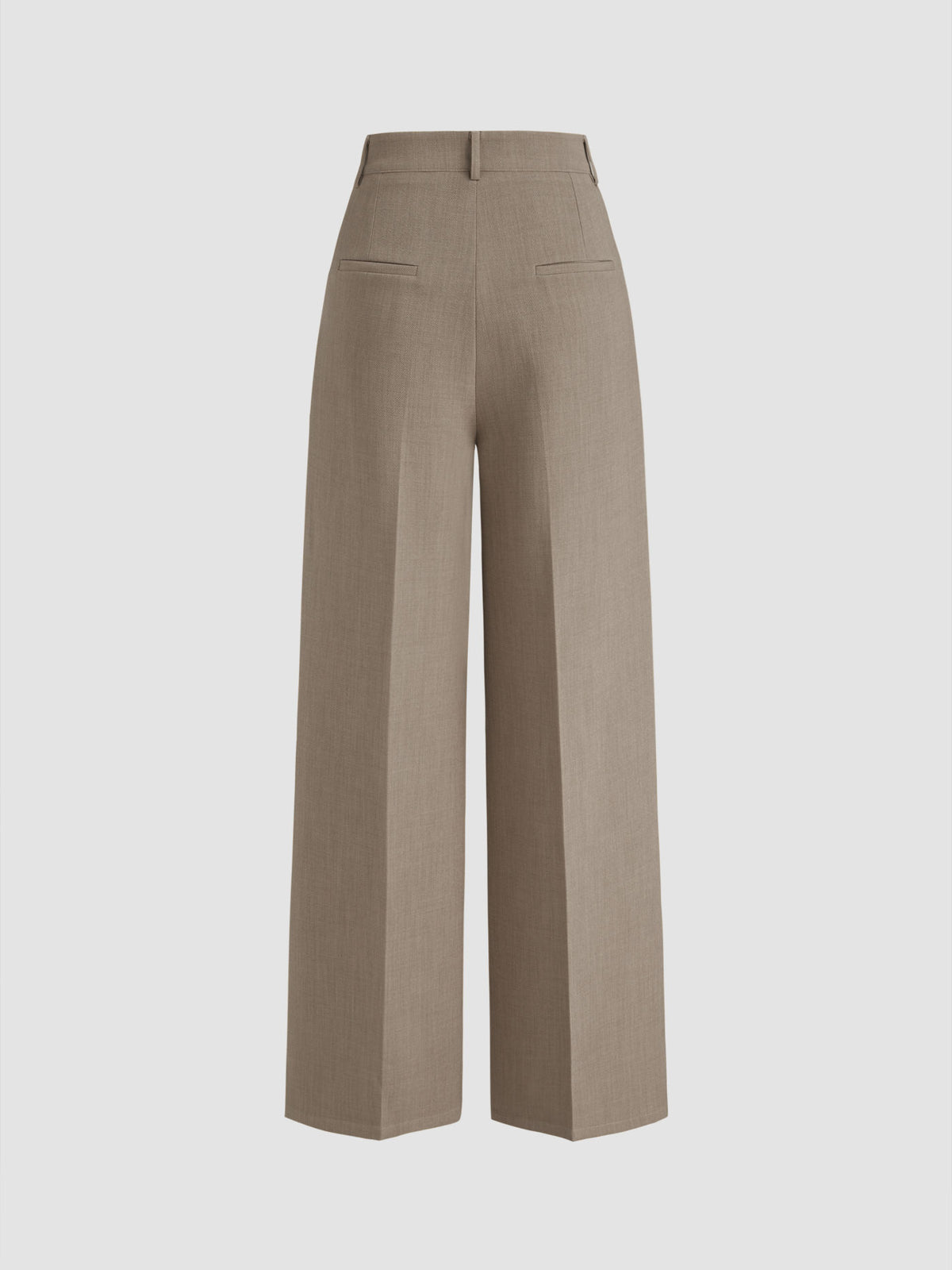 Mid Rise Pleated Wide Leg Trousers