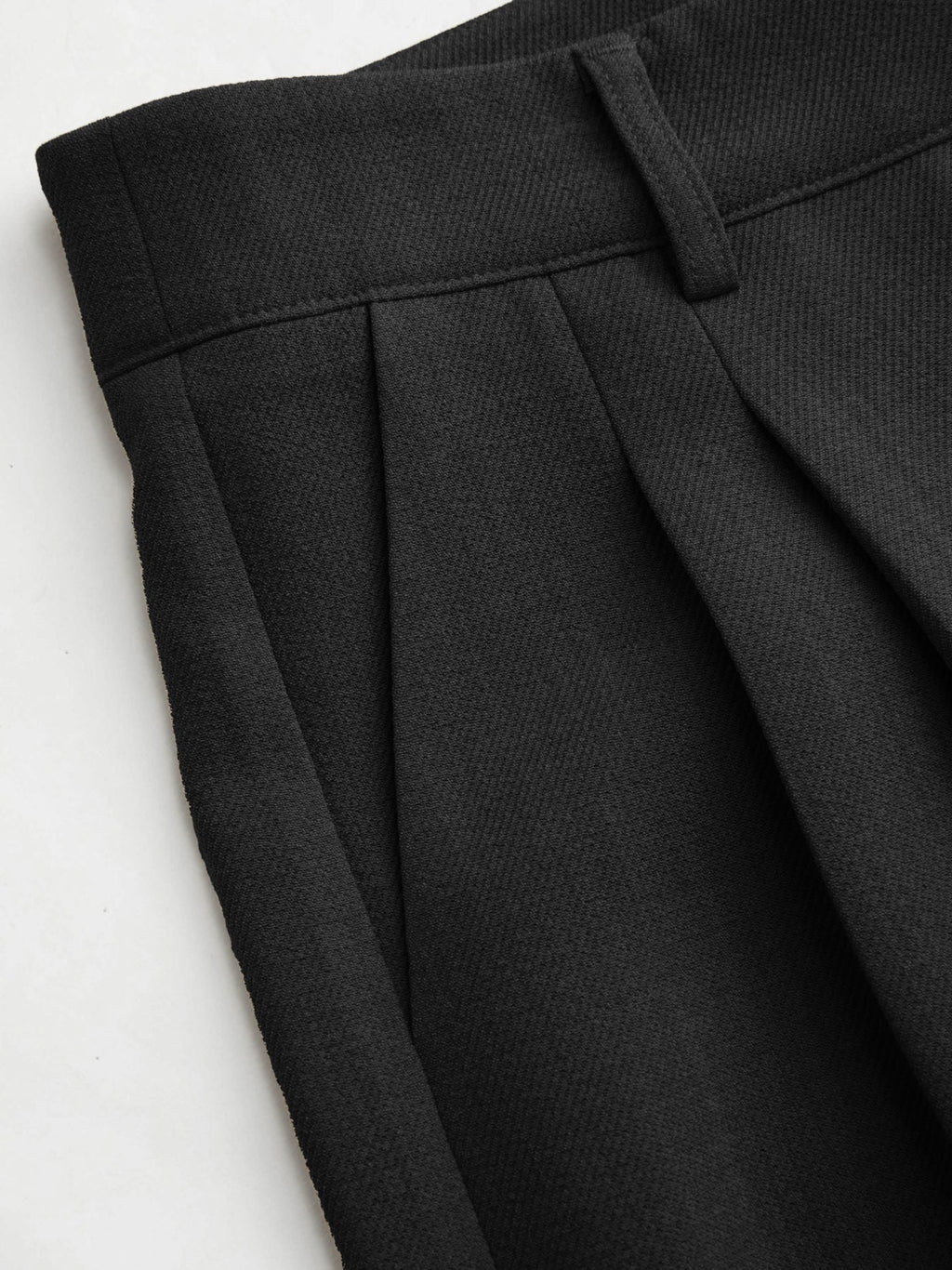 Mid Rise Pleated Wide Leg Trousers