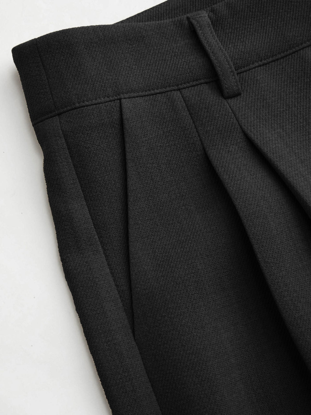 Mid Rise Pleated Wide Leg Trousers