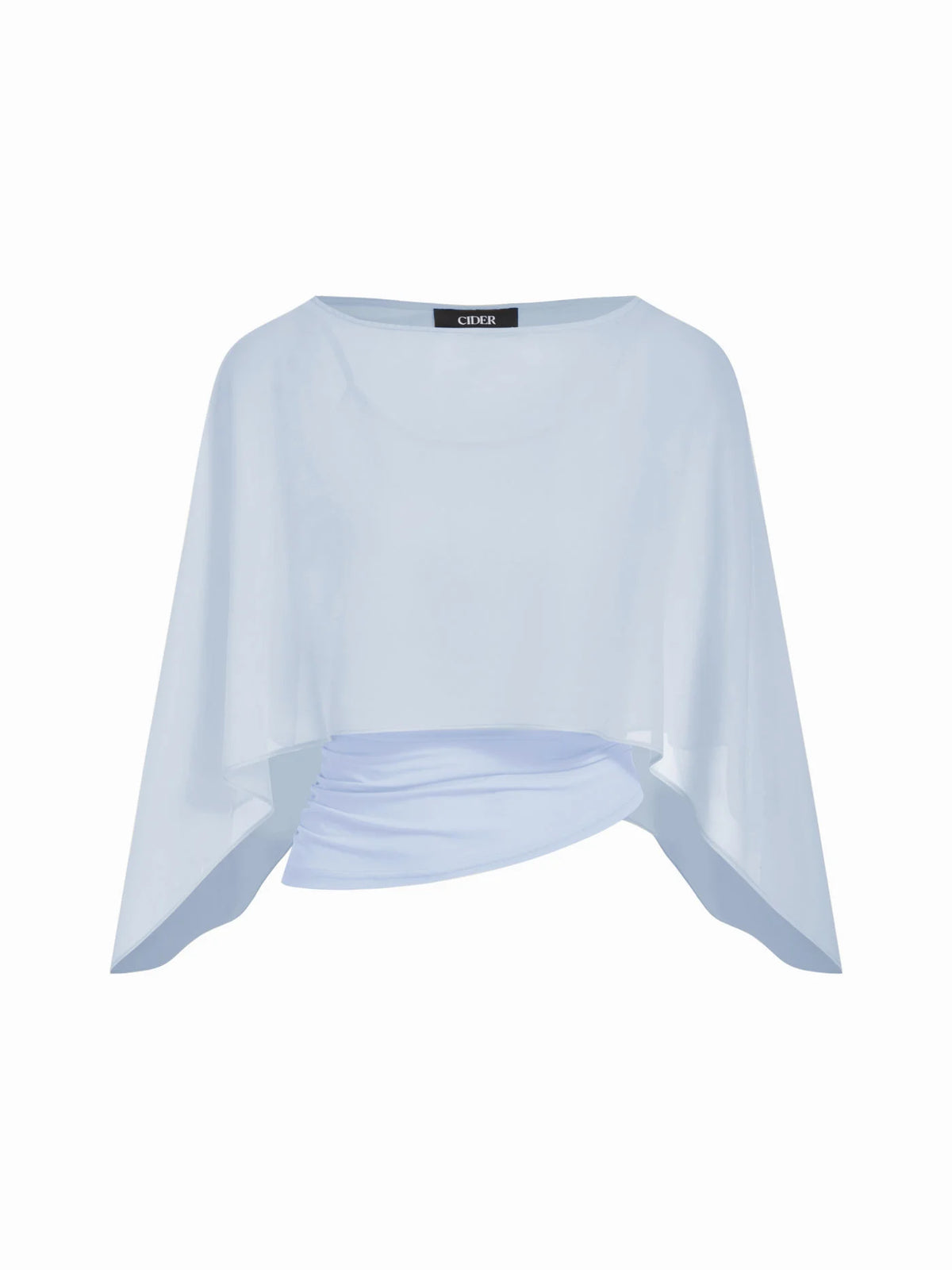 Ruched Cami Top & Chiffon Boat Neck Cape