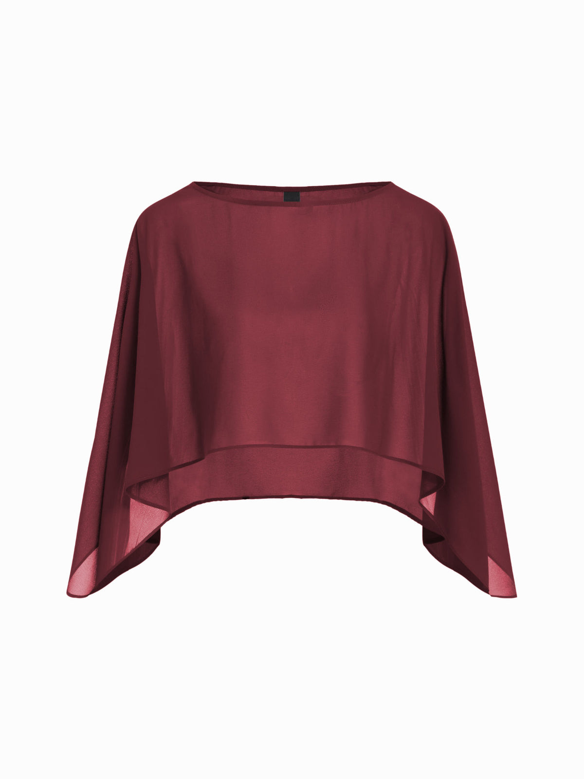 Ruched Cami Top & Chiffon Boat Neck Cape