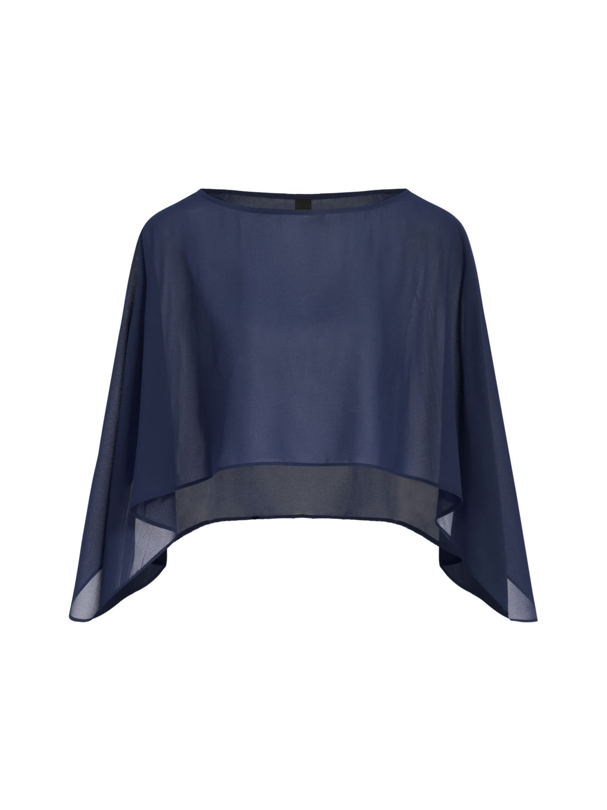 Ruched Cami Top & Chiffon Boat Neck Cape