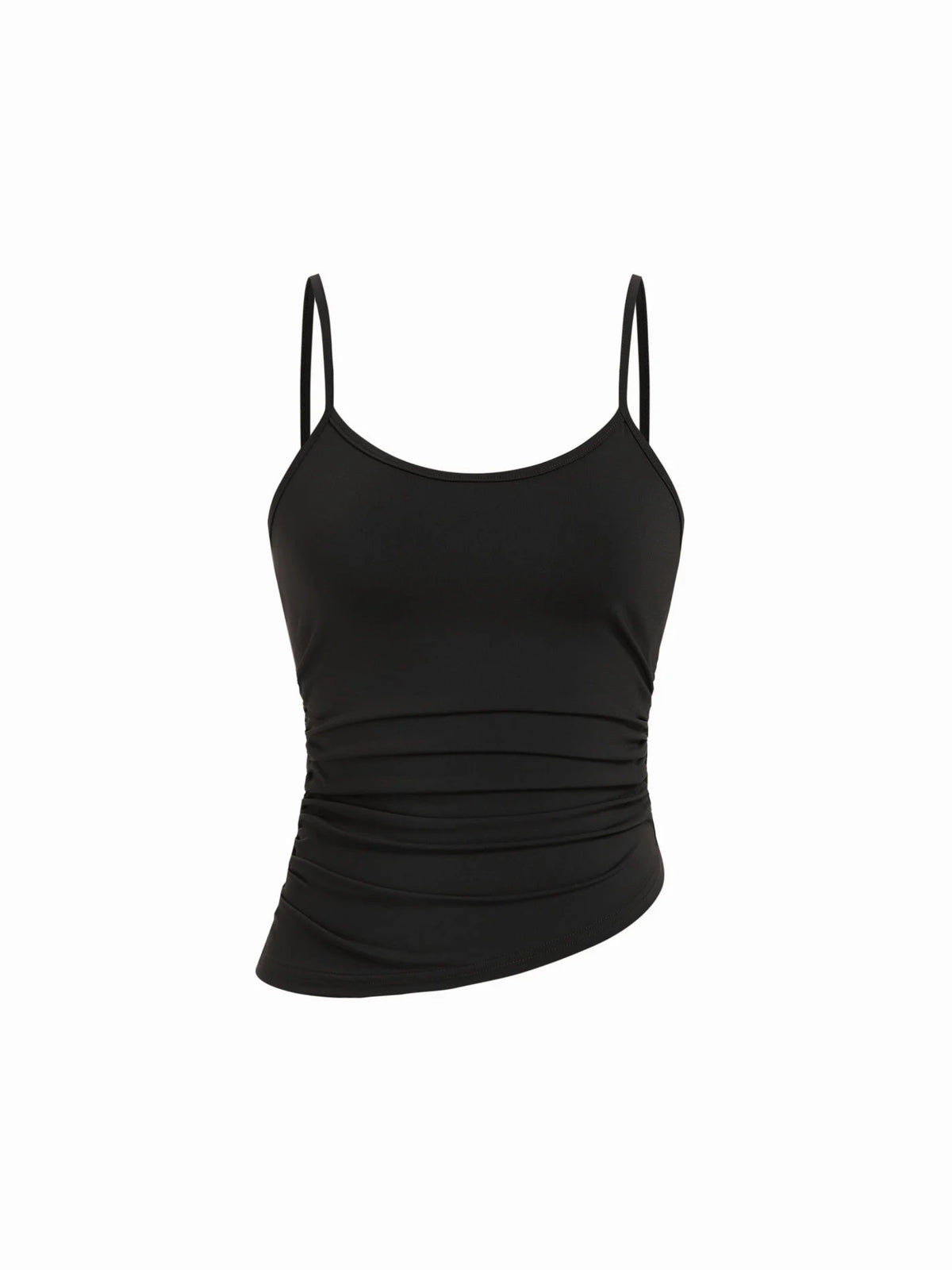 Ruched Cami Top & Chiffon Boat Neck Cape