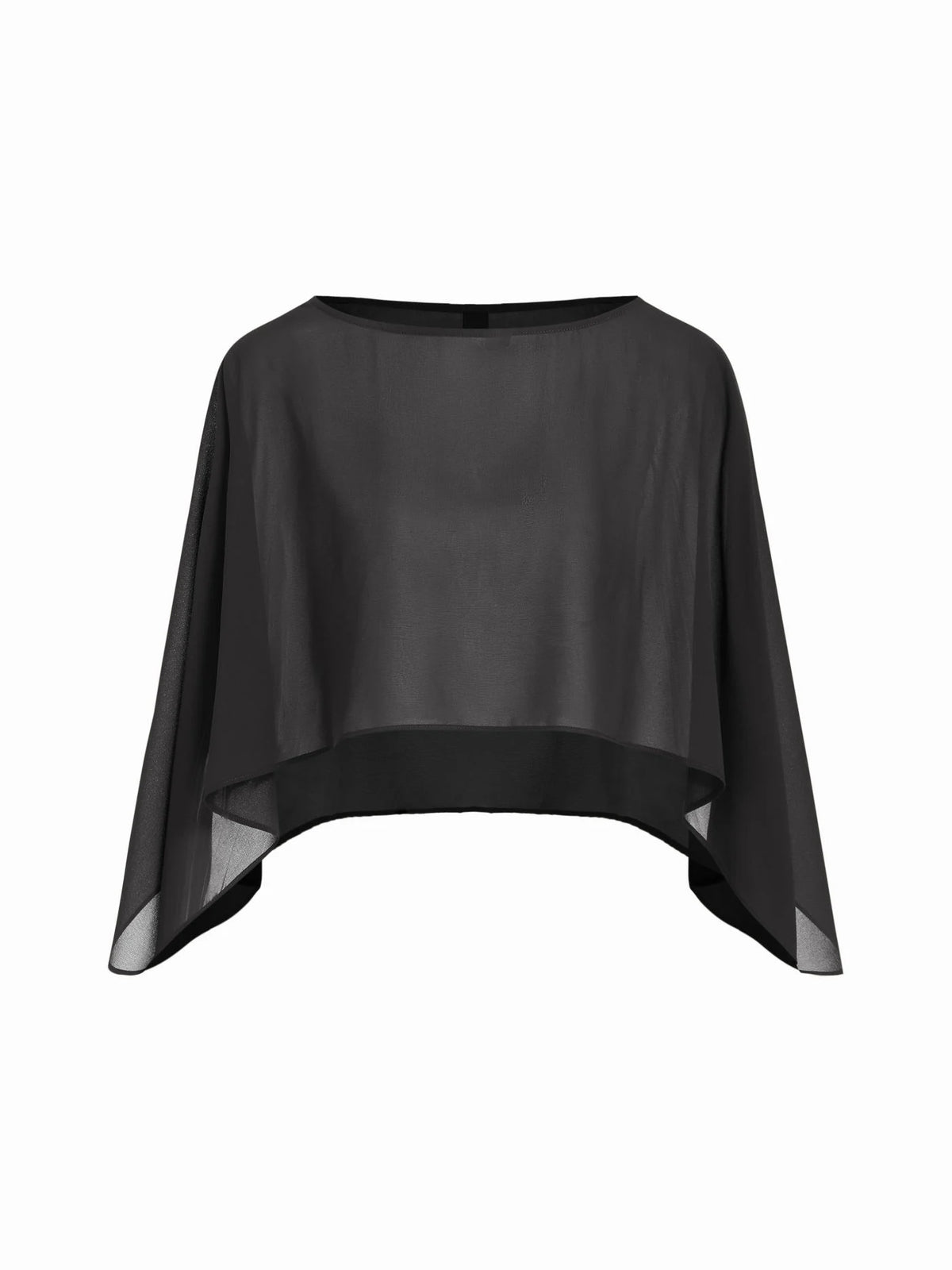 Ruched Cami Top & Chiffon Boat Neck Cape